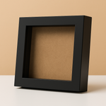 Load image into Gallery viewer, Mini 4x4 Inch Shadow Box Frame (PLAIN WHITE & BLACK) with 1 Inch Depth & Clear Acrylic Front – Ideal for Quilling, Miniatures & Crafts