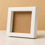 Load image into Gallery viewer, Mini 4x4 Inch Shadow Box Frame (PLAIN WHITE & BLACK) with 1 Inch Depth & Clear Acrylic Front – Ideal for Quilling, Miniatures & Crafts