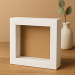 Load image into Gallery viewer, Mini 4x4 Inch Shadow Box Frame (PLAIN WHITE & BLACK) with 1 Inch Depth & Clear Acrylic Front – Ideal for Quilling, Miniatures & Crafts