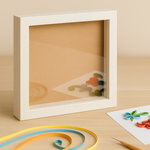 Load image into Gallery viewer, 10x10 Inch Shadow Box Frame | Textured White & Black | 1 Inch Depth | for Quilling Art, Miniatures & 3D Art