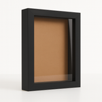 Load image into Gallery viewer, 6x8 Inch (A5) Shadow Box Frame ( PLAIN BLACK ) with 1 Inch Inner Depth – Display for Quilling, Diecast Cars & Miniatures