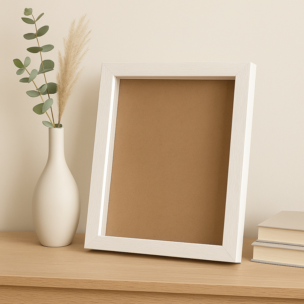 A4 Textured Shadow Box Frame White & Black | 1 Inch Depth Wall Mount Display for 3D Art, Miniatures & Crafts