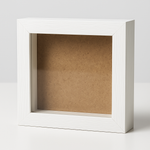 Load image into Gallery viewer, Mini 4x4 Inch Shadow Box Frame (TEXTURED WHITE & BLACK) with 1 Inch Depth & Clear Acrylic Front – Ideal for Quilling, Miniatures & Crafts