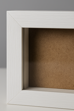 Load image into Gallery viewer, Mini 4x4 Inch Shadow Box Frame (TEXTURED WHITE & BLACK) with 1 Inch Depth & Clear Acrylic Front – Ideal for Quilling, Miniatures & Crafts