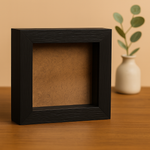 Load image into Gallery viewer, Mini 4x4 Inch Shadow Box Frame (TEXTURED WHITE & BLACK) with 1 Inch Depth & Clear Acrylic Front – Ideal for Quilling, Miniatures & Crafts