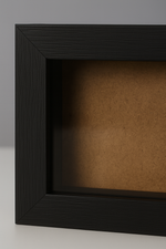 Load image into Gallery viewer, Mini 4x4 Inch Shadow Box Frame (TEXTURED WHITE & BLACK) with 1 Inch Depth & Clear Acrylic Front – Ideal for Quilling, Miniatures & Crafts