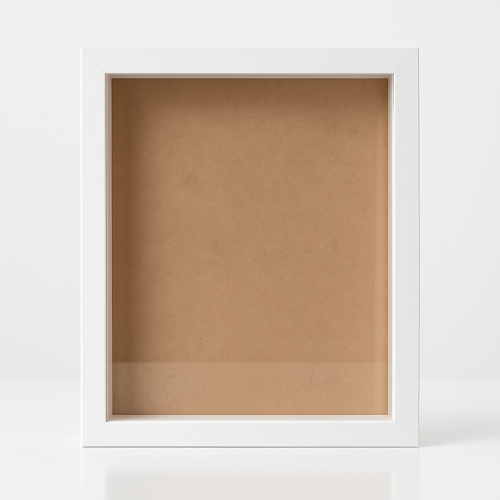 A4 Shadow Box Frame Plain White & Black | 1 Inch Depth Wall Mount Display for 3D Art, Miniatures, Quilling, die cast cars