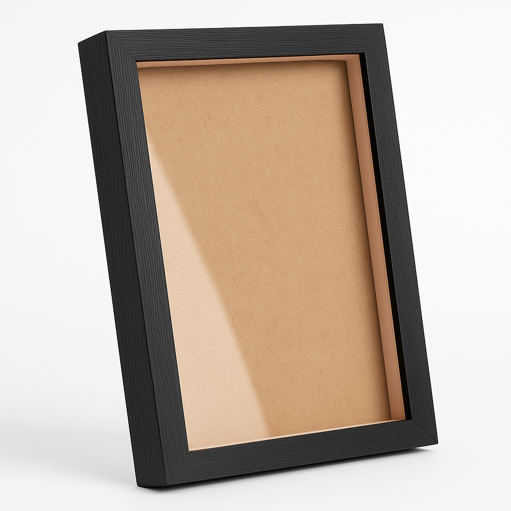 A4 Textured Shadow Box Frame White & Black | 1 Inch Depth Wall Mount Display for 3D Art, Miniatures & Crafts