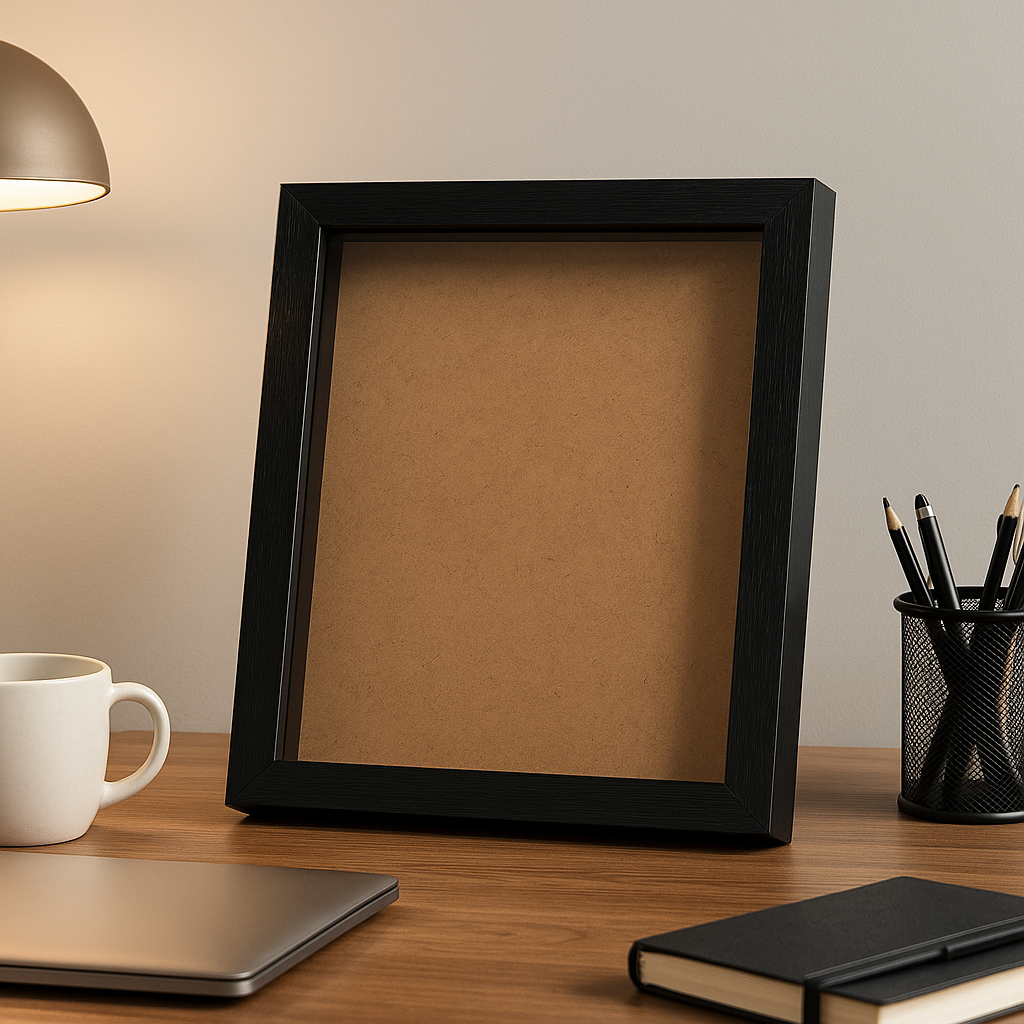 A4 Textured Shadow Box Frame White & Black | 1 Inch Depth Wall Mount Display for 3D Art, Miniatures & Crafts