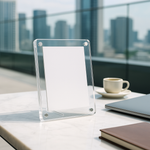 Load image into Gallery viewer, 3x4 Inch Magnetic Polaroid Acrylic Frame with Stand – Clear Acrylic Photo Frame for Custom Gifting & Display