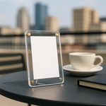 Load image into Gallery viewer, 3x4 Inch Magnetic Polaroid Acrylic Frame with Stand – Clear Acrylic Photo Frame for Custom Gifting & Display