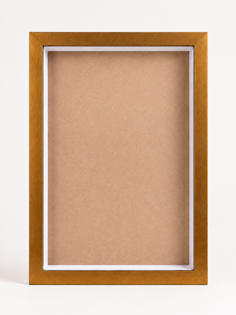 Antique Gold 1-Inch Shadow Box Frame – A3 / 11.7×16.5 Inch | Premium 3D Display Frame