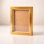 Load image into Gallery viewer, Golden Metallic A5 Shadow Box Frame – 1 Inch Depth(approx) with Acrylic Front