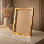 Load image into Gallery viewer, Golden Metallic A4 Shadow Box Frame – 1 Inch Depth(approx) with Acrylic Front
