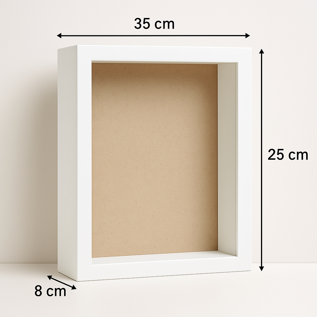 Premium Depth Box Frame | Shadow Box for 3D Casting, Miniatures (WHITE)