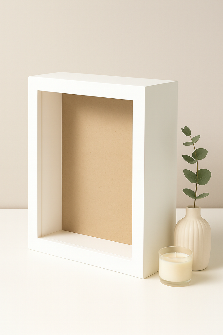 Premium Depth Box Frame | Shadow Box for 3D Casting, Miniatures (WHITE)