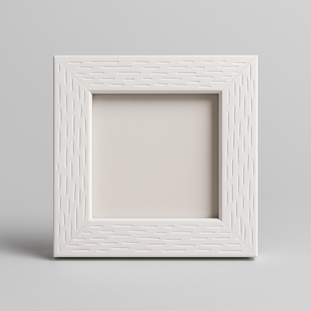 2.5x2.5 Inch Micro Blank Photo Frame | Textured Black & White