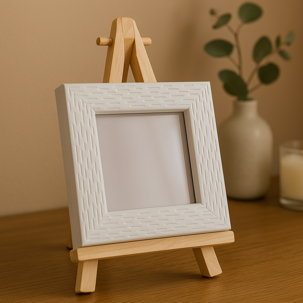 2.5x2.5 Inch Micro Blank Photo Frame | Textured Black & White