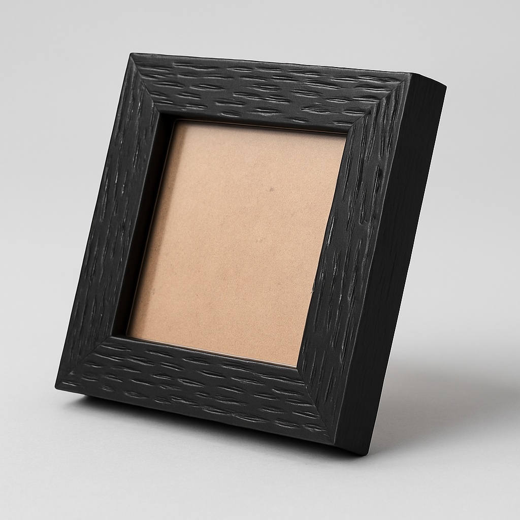 2.5x2.5 Inch Micro Blank Photo Frame | Textured Black & White