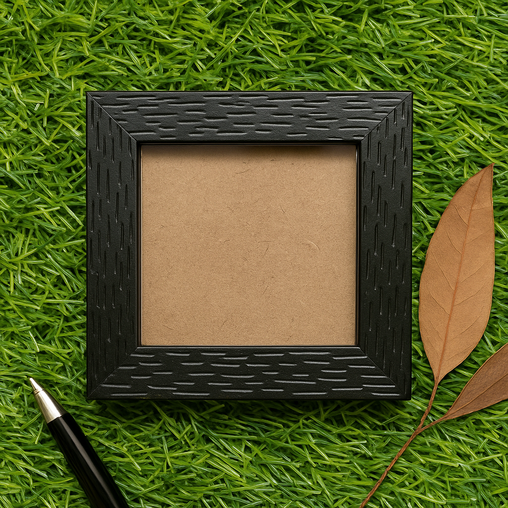 2.5x2.5 Inch Micro Blank Photo Frame | Textured Black & White