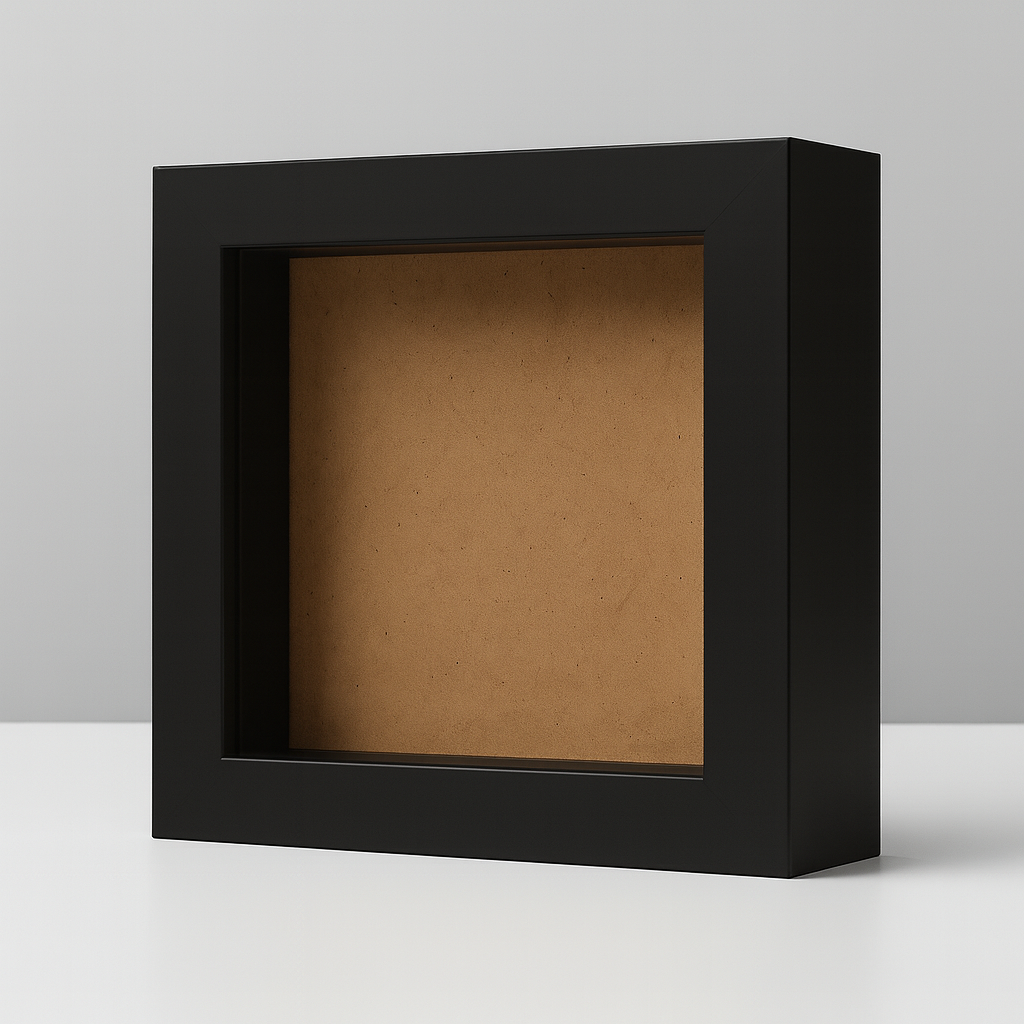 Mini 4x4 Inch Shadow Box Frame (PLAIN WHITE & BLACK) with 1 Inch Depth & Clear Acrylic Front – Ideal for Quilling, Miniatures & Crafts