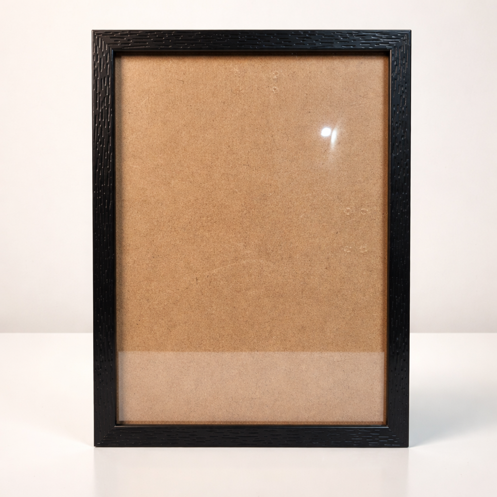 A4 Blank Photo Frame 0.5 Inch Moulding | Textured Black & White | Acrylic Front | Wall Mount