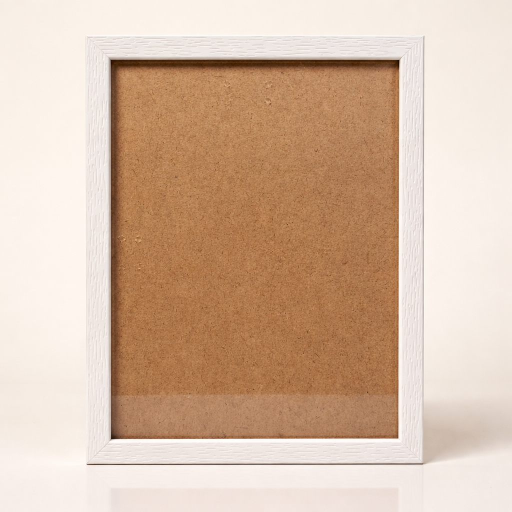 A4 Blank Photo Frame 0.5 Inch Moulding | Textured Black & White | Acrylic Front | Wall Mount