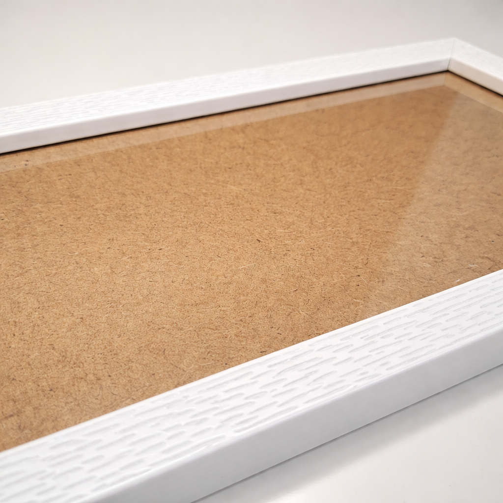 A4 Blank Photo Frame 0.5 Inch Moulding | Textured Black & White | Acrylic Front | Wall Mount