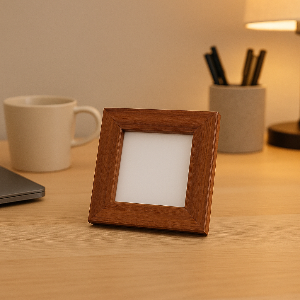 2.5x2.5 Inch ( With Stand ) Micro Blank Photo Frame | Dark Wooden color