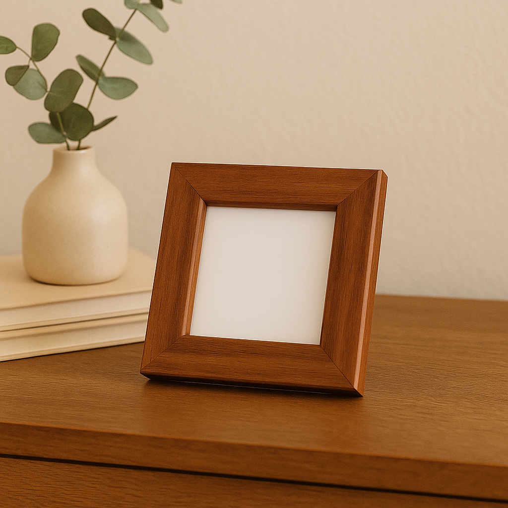 2.5x2.5 Inch ( With Stand ) Micro Blank Photo Frame | Dark Wooden color
