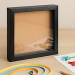 Load image into Gallery viewer, 10x10 Inch Shadow Box Frame | Textured White &amp; Black | 1 Inch Depth | for Quilling Art, Miniatures &amp; 3D Art

