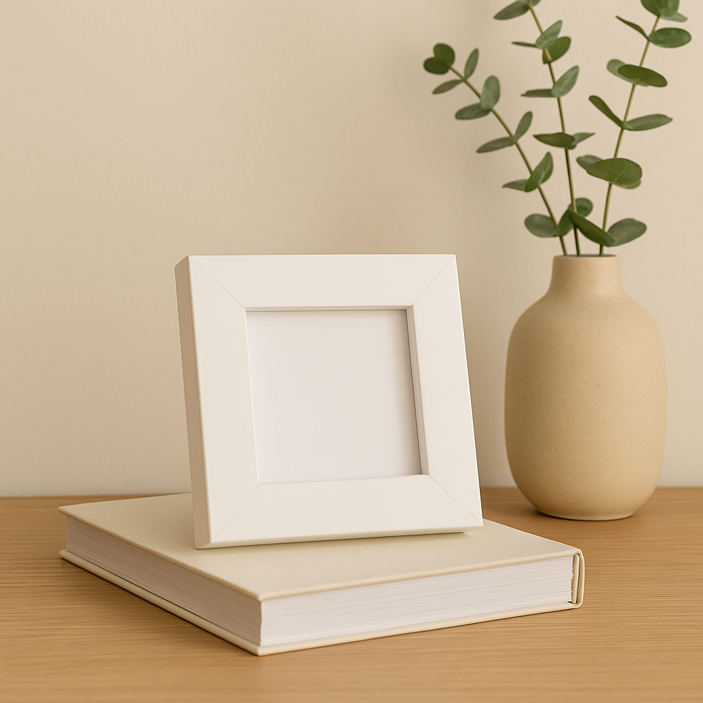 2.5x2.5 Inch ( With Stand ) Micro Blank Photo Frame | Plain White