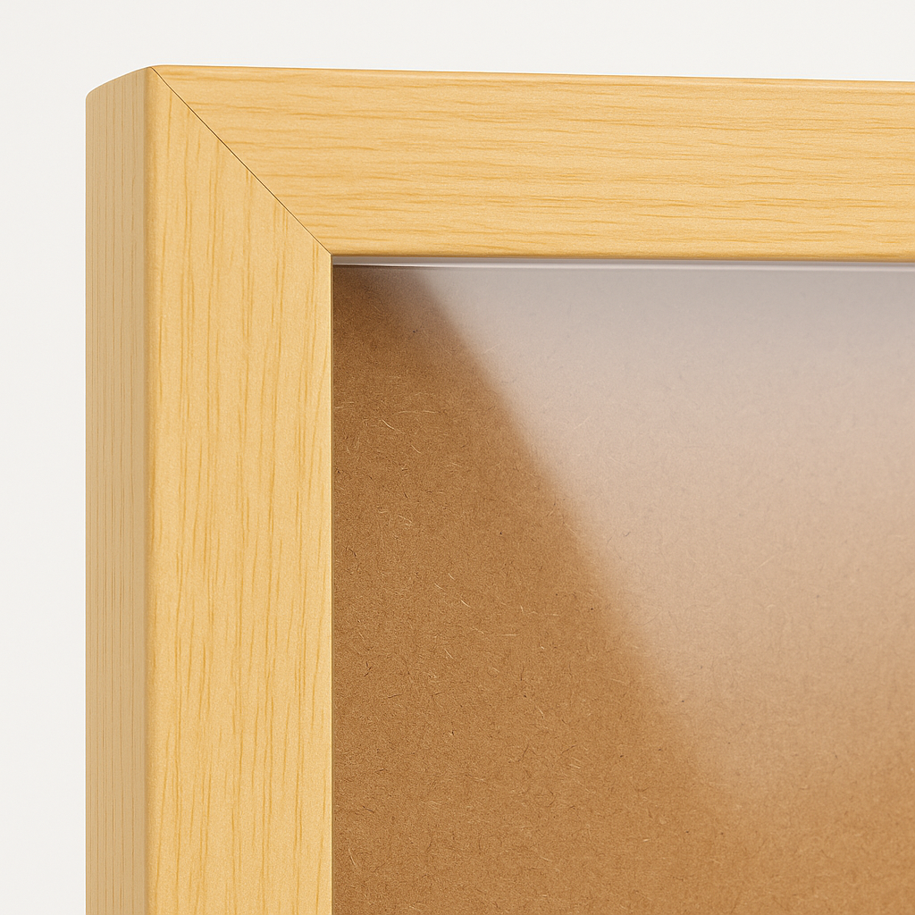 6x8 Inch (A5) Shadow Box Frame ( NATURAL WOOD SHADE ) with 1 Inch Inner Depth – Display for Quilling, Diecast Cars & Miniatures