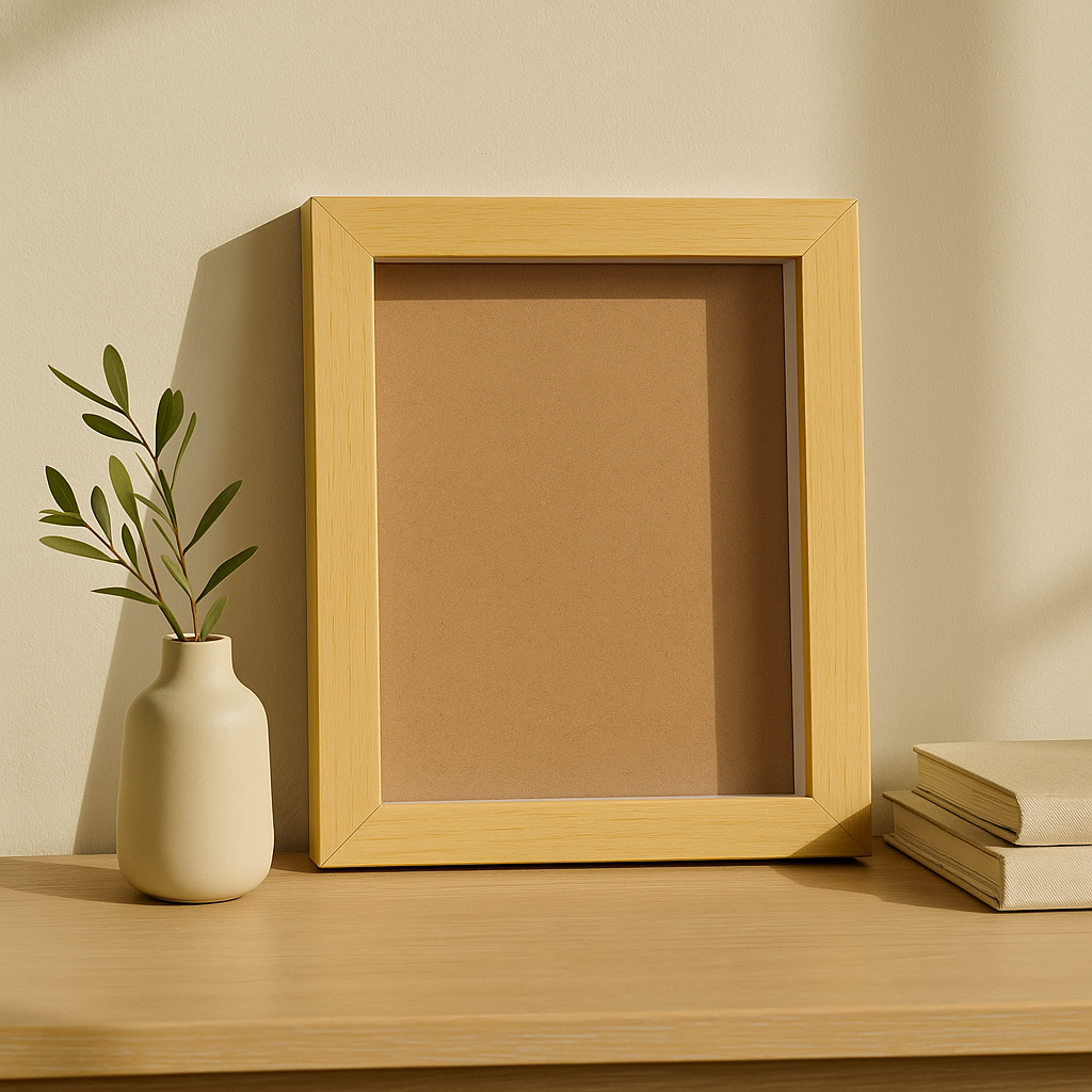 6x8 Inch (A5) Shadow Box Frame ( NATURAL WOOD SHADE ) with 1 Inch Inner Depth – Display for Quilling, Diecast Cars & Miniatures