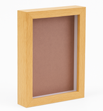 Load image into Gallery viewer, 6x8 Inch (A5) Shadow Box Frame ( TEXTURED NATURAL WOOD SHADE ) with 1 Inch Inner Depth – Display for Quilling, Diecast Cars &amp; Miniatures
