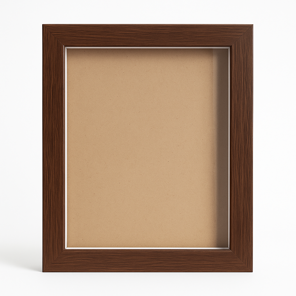 6x8 Inch (A5) Shadow Box Frame ( TEXTURED BROWN SHADE ) with 1 Inch Inner Depth – Display for Quilling, Diecast Cars & Miniatures