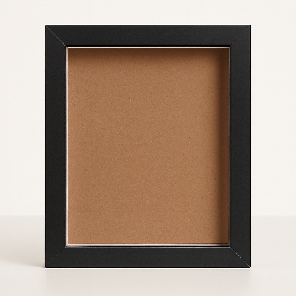 6x8 Inch (A5) Shadow Box Frame ( PLAIN BLACK ) with 1 Inch Inner Depth ...
