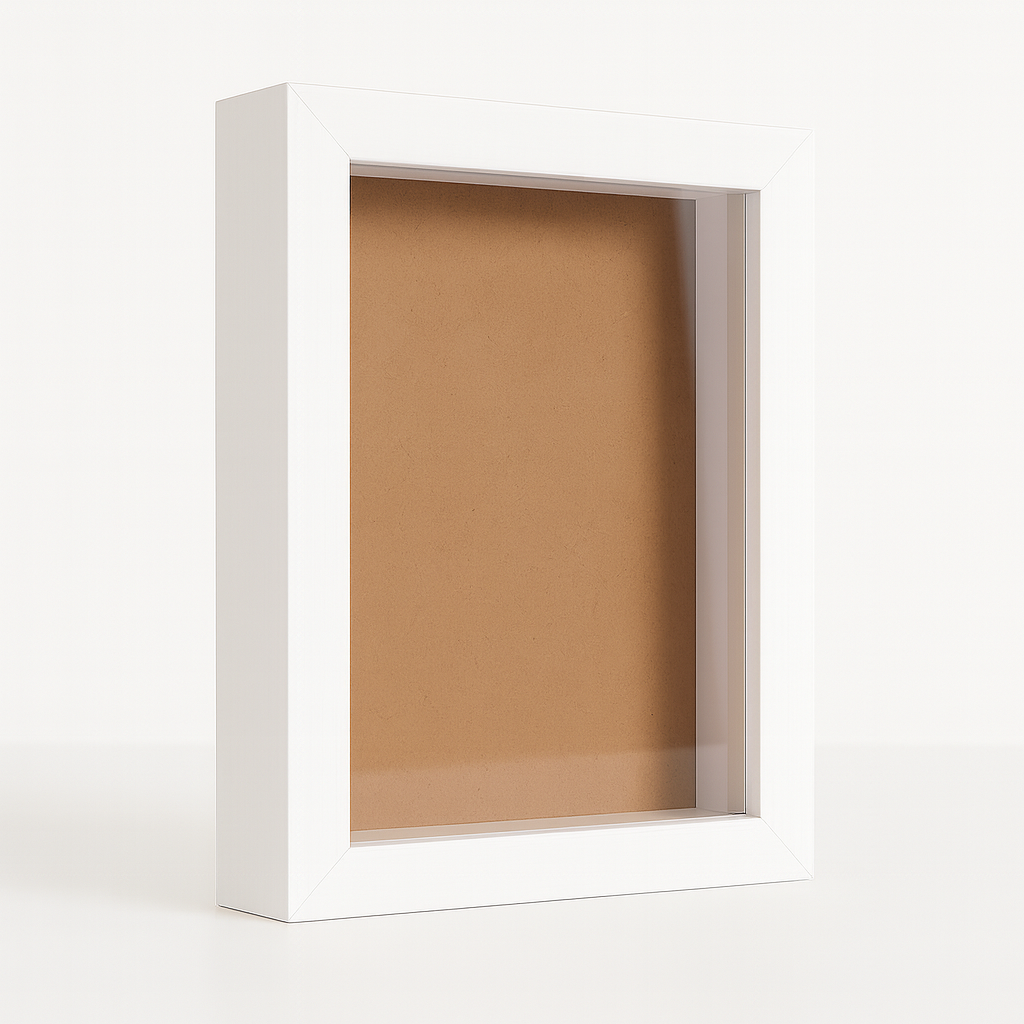 6x8 Inch (A5) Shadow Box Frame ( PLAIN WHITE ) with 1 Inch Inner Depth – Display for Quilling, Diecast Cars & Miniatures