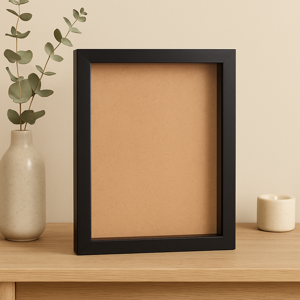 A4 Shadow Box Frame Plain White & Black | 1 Inch Depth Wall Mount Display for 3D Art, Miniatures, Quilling, die cast cars