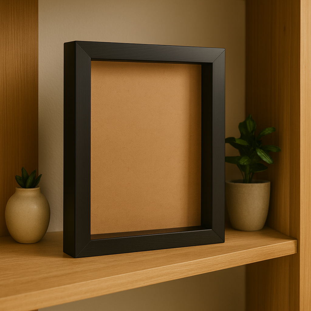 A4 Shadow Box Frame Plain White & Black | 1 Inch Depth Wall Mount Display for 3D Art, Miniatures, Quilling, die cast cars