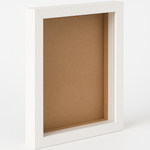 Load image into Gallery viewer, A4 Textured Shadow Box Frame White &amp; Black | 1 Inch Depth Wall Mount Display for 3D Art, Miniatures &amp; Crafts
