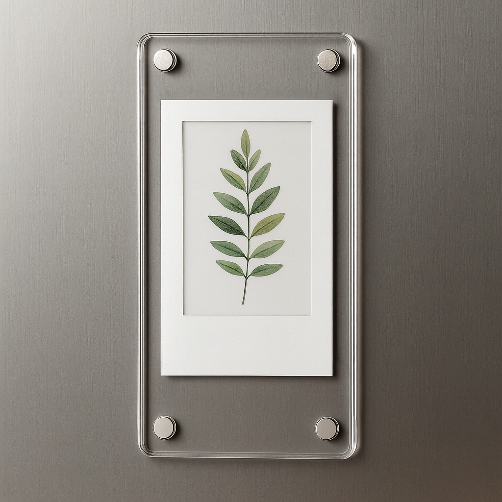 2x5 Inch Magnetic Polaroid Acrylic Frame – Clear Rectangular Photo Strip Frame for Fridge Magnets & Custom Gifting