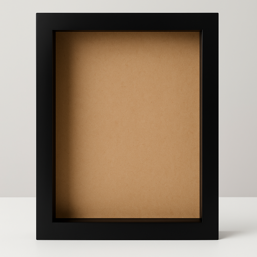 Premium Depth Box Frame | Shadow Box for 3D Casting, Miniatures (BLACK)