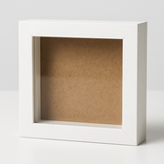Mini 4x4 Inch Shadow Box Frame (TEXTURED WHITE & BLACK) with 1 Inch Depth & Clear Acrylic Front – Ideal for Quilling, Miniatures & Crafts