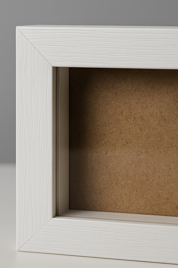 Mini 4x4 Inch Shadow Box Frame (TEXTURED WHITE & BLACK) with 1 Inch Depth & Clear Acrylic Front – Ideal for Quilling, Miniatures & Crafts