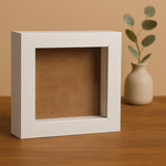 Load image into Gallery viewer, Mini 4x4 Inch Shadow Box Frame (TEXTURED WHITE &amp; BLACK) with 1 Inch Depth &amp; Clear Acrylic Front – Ideal for Quilling, Miniatures &amp; Crafts

