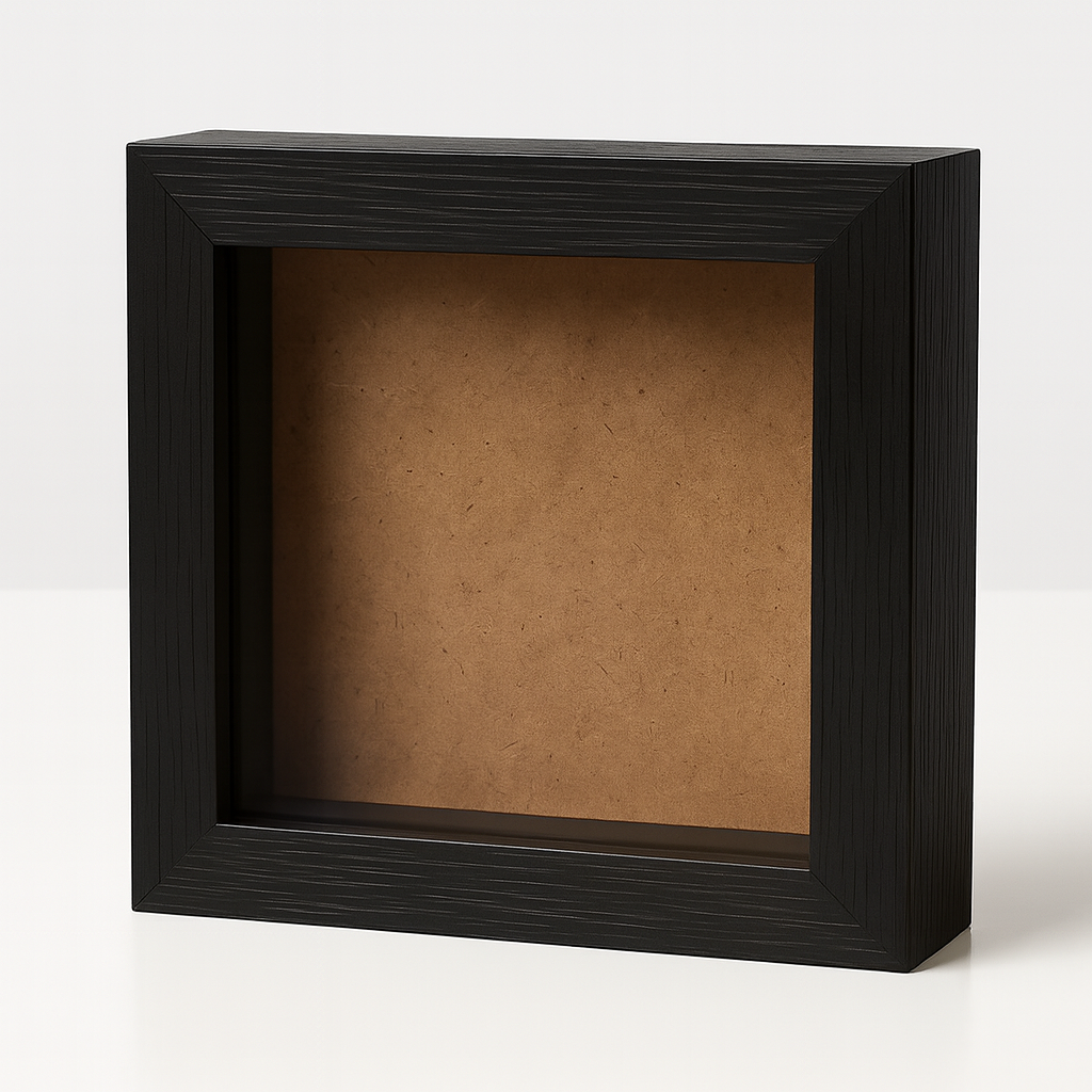 Mini 4x4 Inch Shadow Box Frame (TEXTURED WHITE & BLACK) with 1 Inch Depth & Clear Acrylic Front – Ideal for Quilling, Miniatures & Crafts