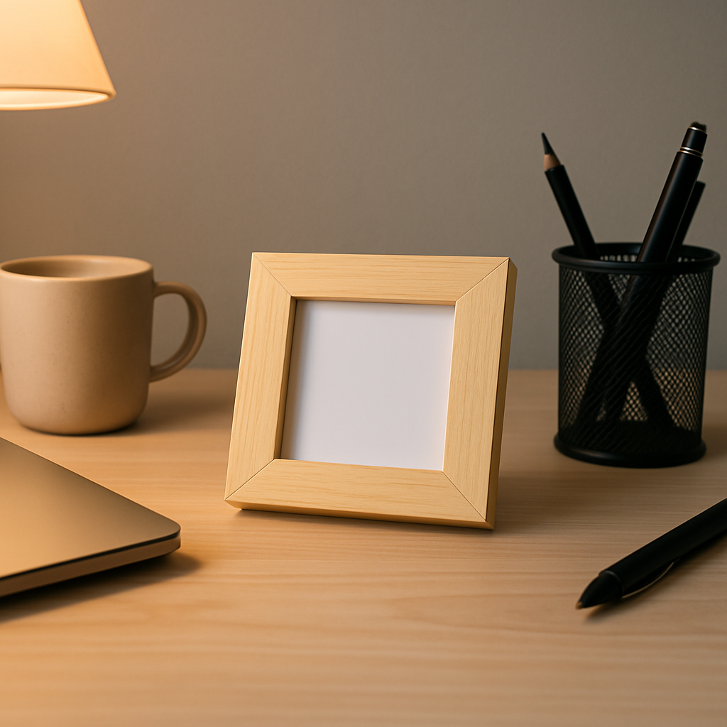 2.5x2.5 Inch ( With Stand ) Micro Blank Photo Frame | Natural Wooden color