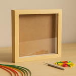 Load image into Gallery viewer, 10x10 Inch Shadow Box Frame | Natural Wood Shade | 1 Inch Depth | for Quilling Art, Miniatures &amp; 3D Art
