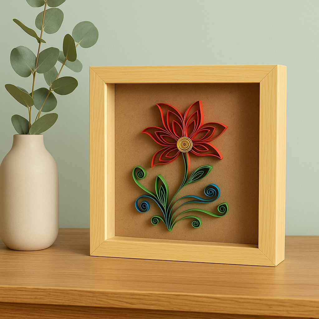 10x10 Inch Shadow Box Frame | Natural Wood Shade | 1 Inch Depth | for Quilling Art, Miniatures & 3D Art